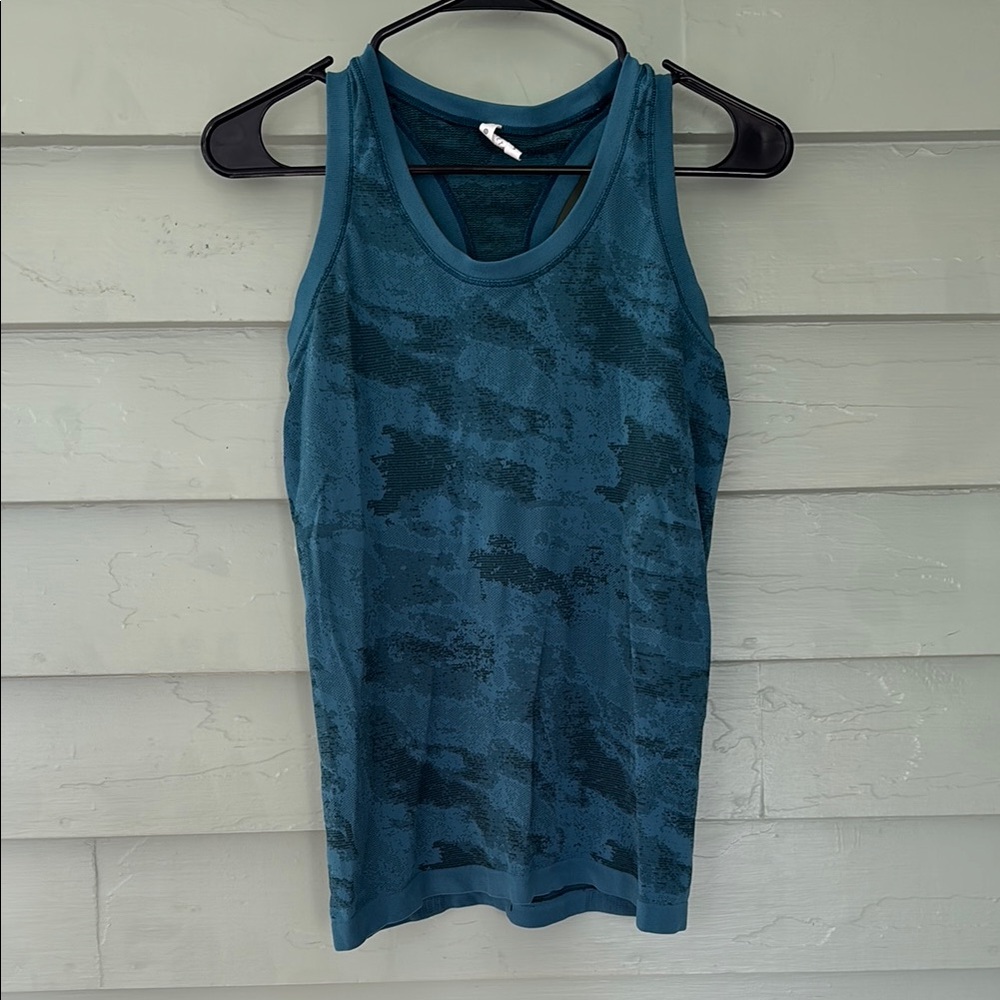 Athleta Teal Camo Tank Top